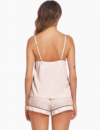 Ekouaer Pajamas for Women Set Silk Satin Pjs Sexy Lingerie Sleepwear Cami Shorts Set Summer Nightwear S-XXL2