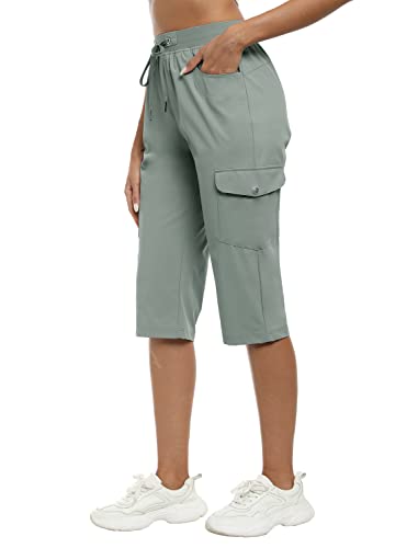 MoFiz Capri Pants for Women Lightweight Ice Cool Capris for Women Casual Summer Trip Loose Shorts with Zipper Pockets2