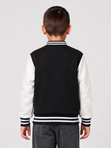 Image of LittleSpring Boys Girls Varsity Baseball Jacket Zip Up Bomber Jacket Thin 2-10Years