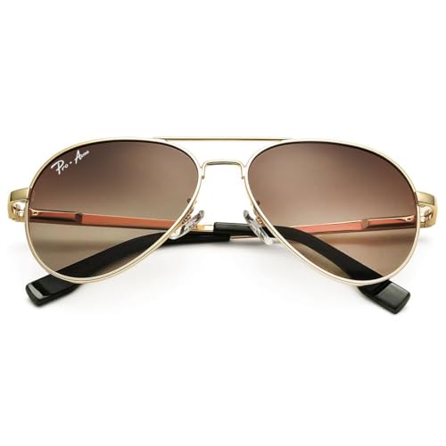 Pro Acme 偏光アビエーターサングラス 男女兼用 100%UV保護 58mm US サイズ: M カラー: ブラウン