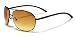 X-Loop HD Vision High Definition Lens Aviator Sunglasses wth Spring Hinge - Black