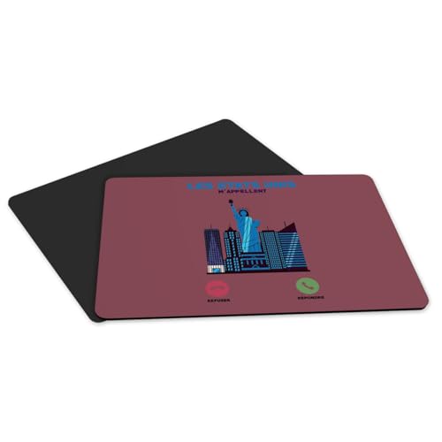 Sets de table New York antidérapants lavables grand format rouge x4