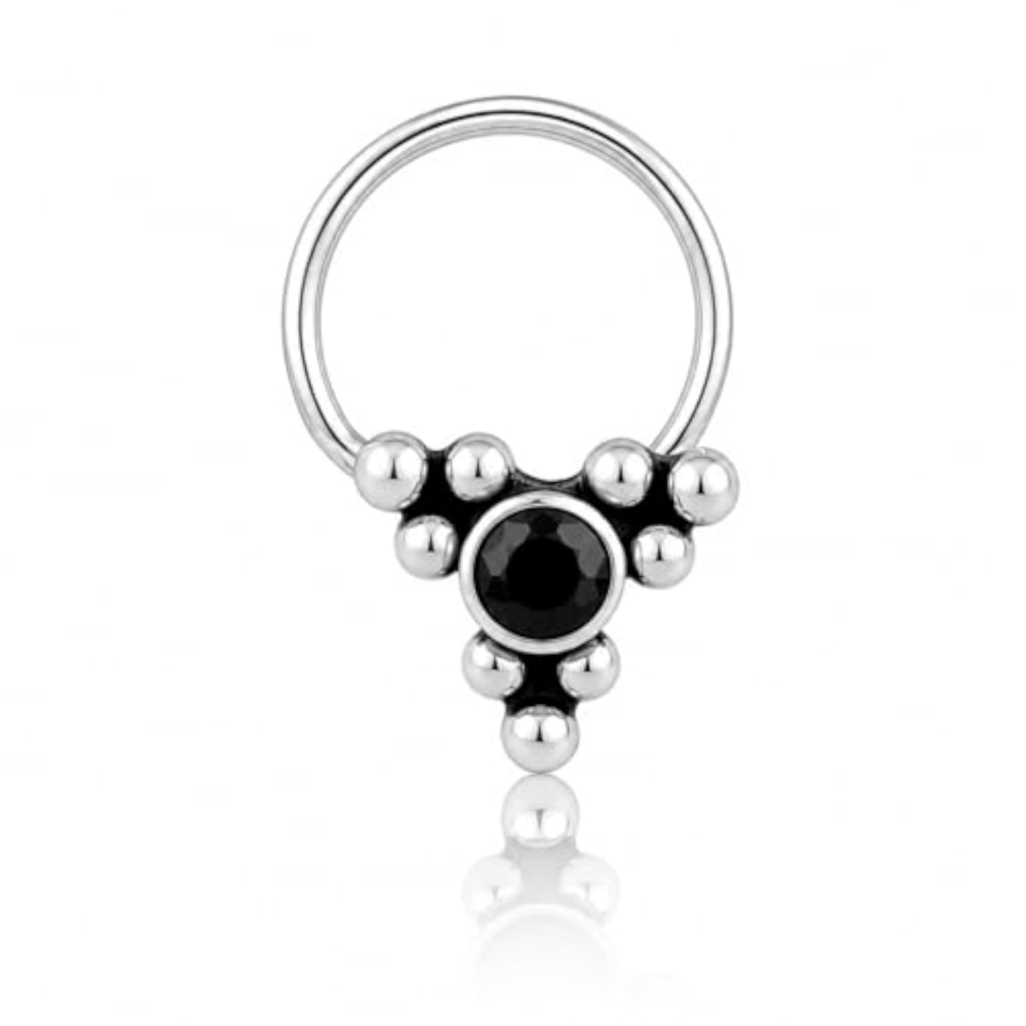 Women's S925 Sterling Silver Oxidized Handcrafted Nose Pin