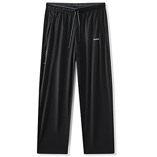 Radofo Sweatpants-Running Athletic-Casual MenS-Joggers Lightweight-Workout With Zippered Pockets Sports Track Pants R0709-Blackgrey-L #TOP1