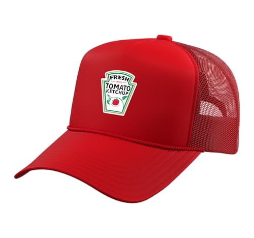 Ketchup Halloween Costume Ketchup Trucker Hat with Adjustable Mesh Back Red