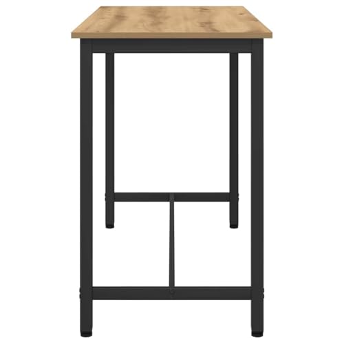 Table en chêne massif durable bureau réglable avec cadre en acier de qualité