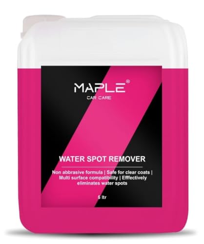 Image of Maple Car Care Water Spot Remover 5 Litre | Non-Abrasive Hard Water Stain Cleaner for Cars & Bikes | Removes Etched Marks from Watermark,Glass, Paint & Chrome | Restores Clear Spotless Shine
