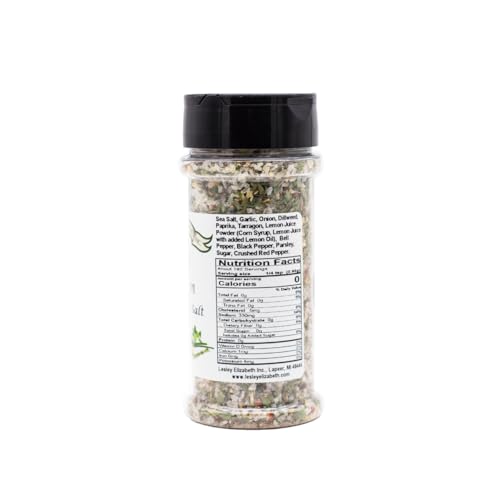 Image of Lesley Elizabeth Dill & Tarragon Seasoned Sea Salt - Gourmet Herb & All-Natural Sea Salt Blend for Fish, Poultry, Seafood & Vegetables | All-Purpose Cooking & Grill Seasoning