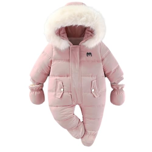 BRONG Bébé Hiver Combinaison de Ski Enfant toison Barboteuse Encapuchonné Jumpsuit Nourrisson Garçons Filles Chaud Fermeture éclair Vêtements...