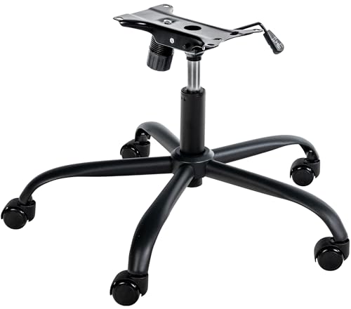 CLP Soporte para Sillas De Oficina Giratorias I Recambio para Base De Sillas De Ordenador con Ruedas & Altura Ajustable, Color:Negro