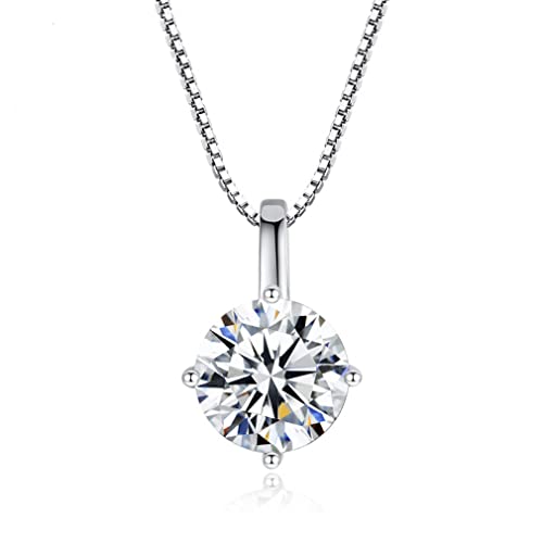 Collier moissanite 1 carat, cadeau de mariage idéal en argent 925