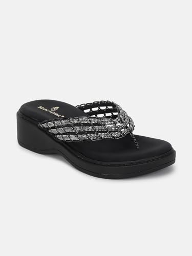 Image of Marc Loire Women's Embellished Slip-On Platform Heel Fashion Sandal for All Occasion