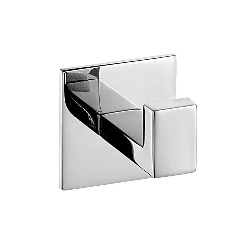 Celbon 2PC SUS304 Stainless Steel Bathroom Self Adhesive Towel Hook Hanger Chrome Finish Coat Hook Robe Hook Hanger Without Drilling Easy Installation … (Self Adhesive, 2PC)
