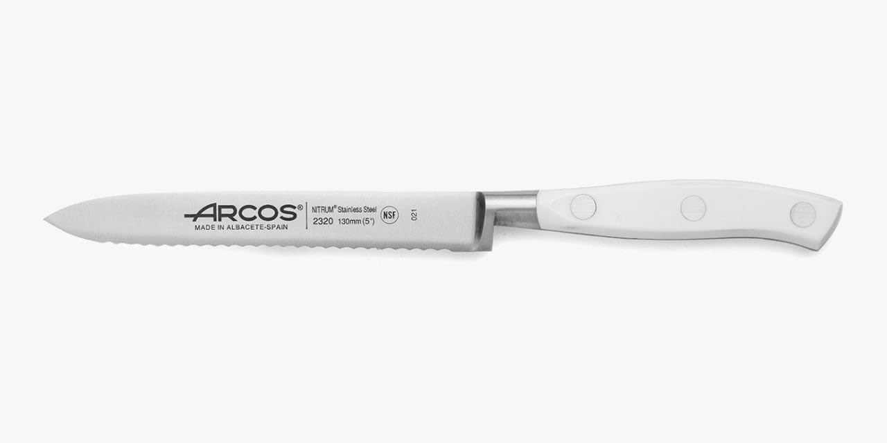 Arcos Forged Chef Knife 10 Inch Stainless Steel. Professional Cooking Knife For Cutting Variety of Foods. Ergonomic Polyoxymethylene Handle and 250mm Blade. Series Riviera Blanc. Color White — Amazon image 31