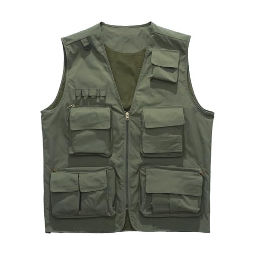 Chaleco de pesca para hombre con bolsillos multibolsillos transpirable safari