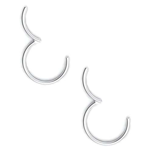 Body CAC 2 Piezas-0.8mm × 8mm Mujeres Acero Quirúrgico Bisagras Nariz Anillos Oreja Acero Inoxidable Helix Piercing Cartílago Tragus Stud Pendientes