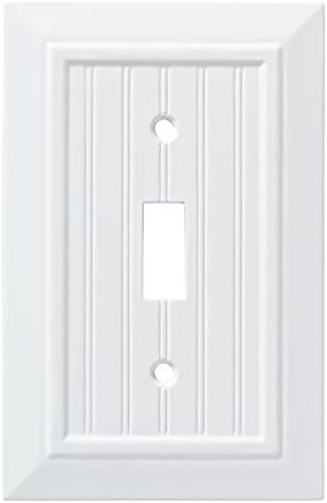 Franklin Brass W35265-PW-C Classic Beadboard Single Switch Wall Plate/Switch Plate/Cover, Pure White