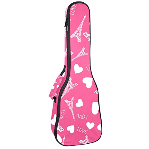 Sac ukulélé de concert rose rembourré 10 mm pour protéger votre instrument des chocs