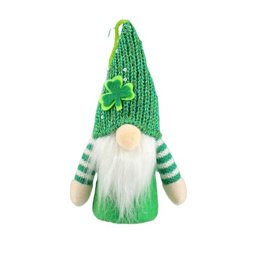 St Patricks Day Gnomes Plush Decorations Leprechaun Doll Decorations Irish Green Shamrock Gift Tomte Ornaments(A,M)