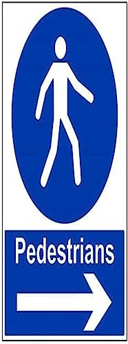 Vsafety Pedestrians, Arrow Right Sign - 450mm x 600mm - 2mm Rigid Plastic