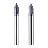 SpeTool 2 Stück Fasenfräser Gravierfräser 3 Flöten V Nutfräser 6mm Schaft 60 Grad VHM Gravierstichel Schaftfräser Holzfräser mit TiAlN Beschichtung CNC Fräser für Oberfräse