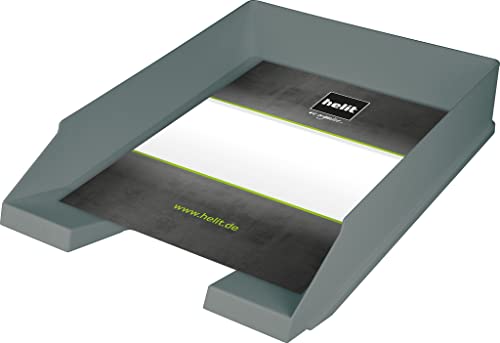 helit H2661682 - Briefablage „the green staff“, DIN A4-C4, aus Recycling-Kunststoff Blauer Engel zertifiziert, lichtgrau, 5 Stück