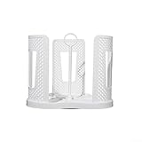 Besttoolifes Dispensador de vasos de papel giratorio y soporte de tapa para estaciones de café, organizador de encimera que ahorra espacio para oficina y cocina doméstica, plástico duradero (blanco)