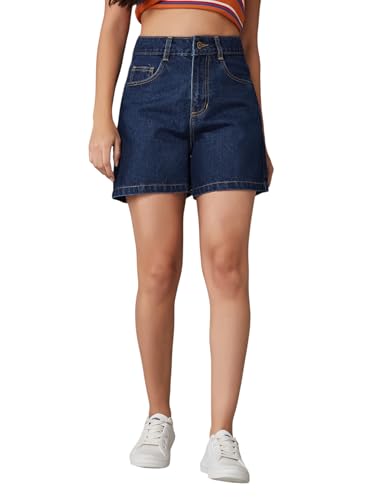 Image of Dolce Crudo Women's High Rise Denim Shorts - Relaxed Fit