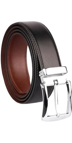 GenericMen Casual, Evening, Evening, Party Black Artificial Leather, Texas Leatherite Reversible Belt Meg_M_B_19