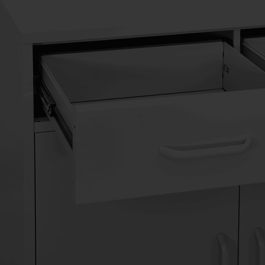 vidaXL Lagerschrank Sideboard Kommode Anrichte Stahlschrank Schrank Beistellschrank Mehrzweckschrank Bücherschrank Standschrank Anthrazit 80x35x101,5cm Stahl