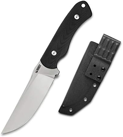 KUBEY Sicario KU240 Fixed Blade Knife with 5.2-Inch Drop Point Blade and G10 Handle, Full Tang Design and Kydex Sheath, for Outdoor Survival and Camping (Black/Sandblast)