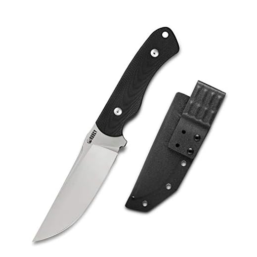 KUBEY Sicario KU240 Fixed Blade Knife with 5.2-Inch Drop Point Blade and G10 Handle, Full Tang Design and Kydex Sheath, for Outdoor Survival and Camping (Black/Sandblast)