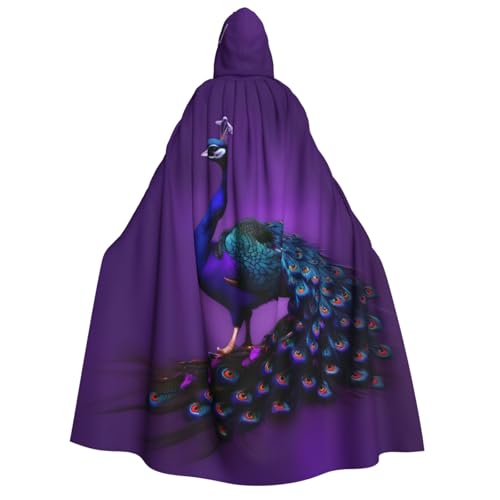 Cape à capuche paon violet au design mystique de vampire et magicien