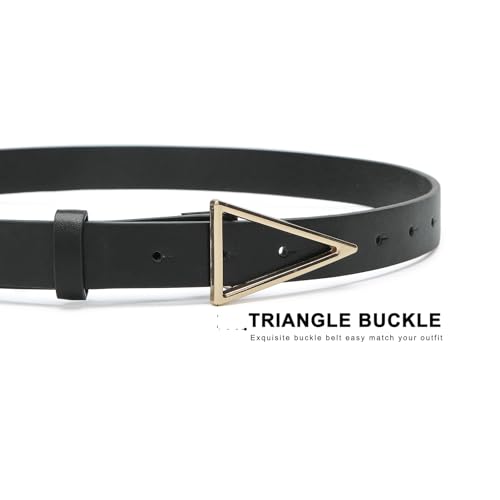 HOTWILL Women Belts for Jeans Dress Skinny Waist Belt with Gold Triangle Buckle 0.90" Width Thin Belts for Ladies4