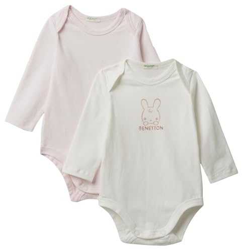 United Colors of Benetton Set 2 Body 3dkaab00s Mameluco para bebés y niños pequeños, Color Blanco, 18 Meses Unisex bebé