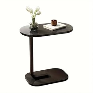 Frilla Couchtisch mit Rollen, Kleiner Beistelltisch, stylischer Sofatisch in schöner Nussbaum Holz Optik, Nachttisch, dekorativer Tisch als Ablagefläche für Couch und Sofa - DESKICA