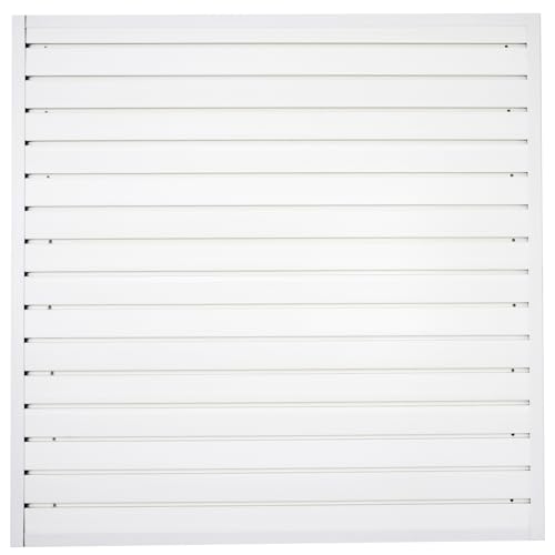 Slatwall Panel Garage Organizer Heavy Duty Wall Mounted, PVC Slat Panels Home Storage System, Tool Organization Peg Board 4ft by 4ft (White)