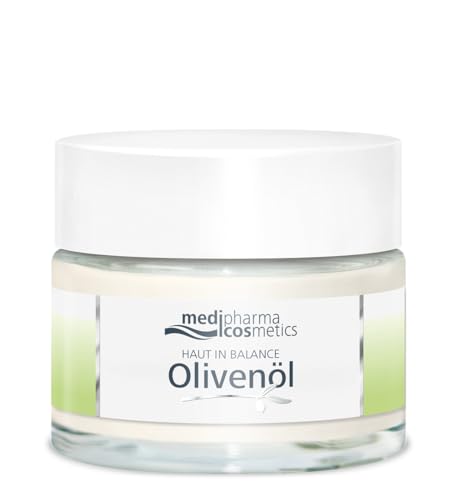 Olivenöl Dermatologische Gesichtspflege | Bei sehr trockener, gereizter Haut | von medipharma cosmetics Haut in Balance | Auch bei Neurodermitis und empfindlicher Haut | 50 ml Olivenöl Dermatologische Gesichtspflege | Bei sehr trockener, gereizter Haut | von medipharma cosmetics Haut in Balance | Auch bei Neurodermitis und empfindlicher Haut | 50 ml