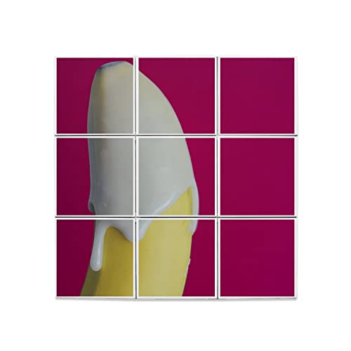 Carreaux céramique décoratif 15,2x15,2 cm motif banane fond fushia Fabulous