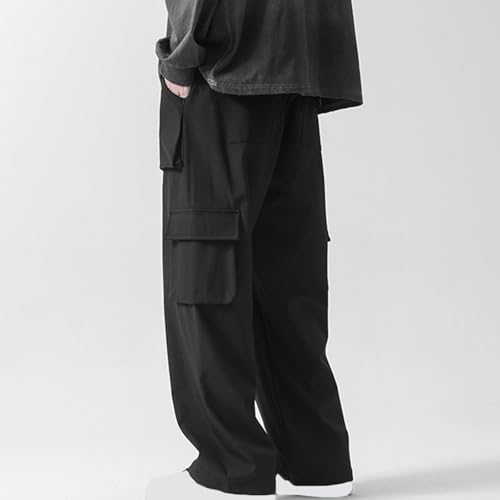 Mens Cargo Pants Fashion Y2k Youth Boys Street Wide Leg Pants Lightweight Outdoor Joggers Athletic Trousers with Pocket3