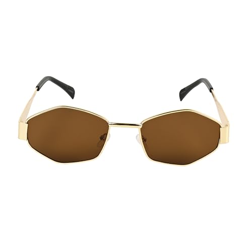 Image of TERRY & CO Retro Sunglasses for Women - Trendy Vintage 90s Metal Square Shades with 100% UV400 Protection | Lightweight Medium Aesthetic Sun Glasses for Ladies | Includes Protective Case