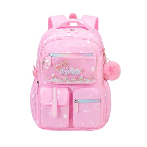 Kids Backpack for Girls Bookbag for Elementary School Pre Girls School Bag Water Resistant Pink
