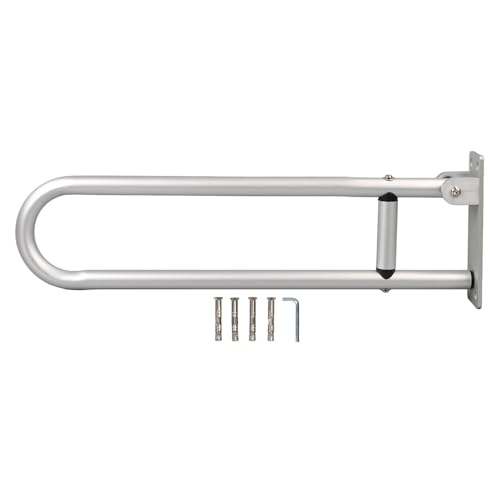 Barres d'appui pliables alliage aluminium YC1215A pour rampe de sécurité WC - 2