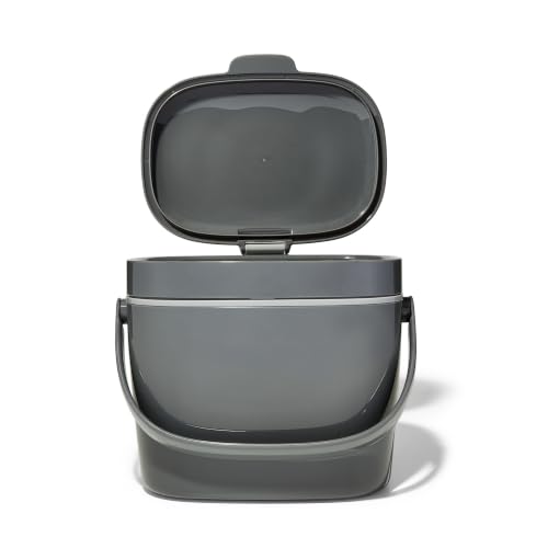 OXO Good Grips Easy-Clean Compost Bin, Charcoal , 1.75 Gal/6.62 L | Food Waste, Organic, Trash Disposal, Clean, Low-Effort, Conceals Bags, Locks in Odors, Smooth Interior, Kitchen Countertop - image 7