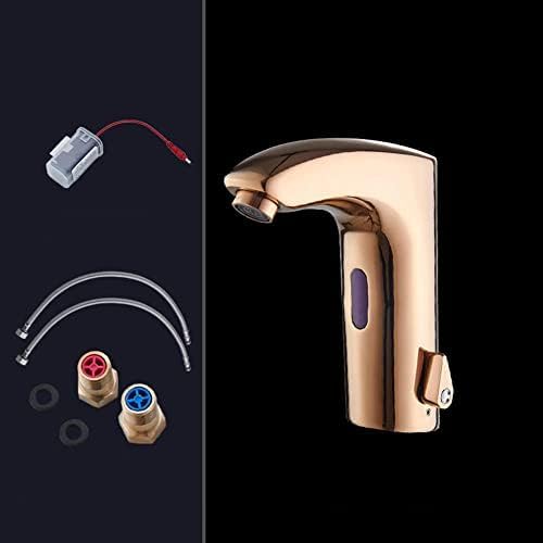 Grifos de lavabo oro rosa con sensor y diseño elegante de baño 2