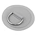 X AUTOHAUX 8pcs 8cm Gray D Ring Patch PVC Stainless Steel Round Shape D Ring Pad for Surfboard Inflatable Boat Kayak Canoe Deck