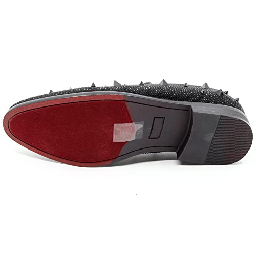 Men's Vintage Spike Rhinestone Designer Classic Smoking Dress Tuxedo Loafers Slip On Shoes SM-244