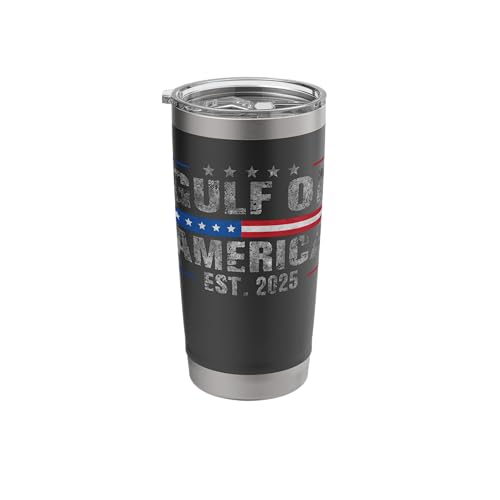 Retro Gulf of America Est 2025 Vintage USA Coastal Patriot Stainless Steel Insulated Tumbler