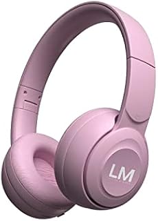 Louise & Mann Bluetooth Headphones Wireless, Wireless and Wired Headphones On-Ear Foldable, Soft Earmuffs, Volume Control with Microphone for iPhone, Tablet, PC (Pink)