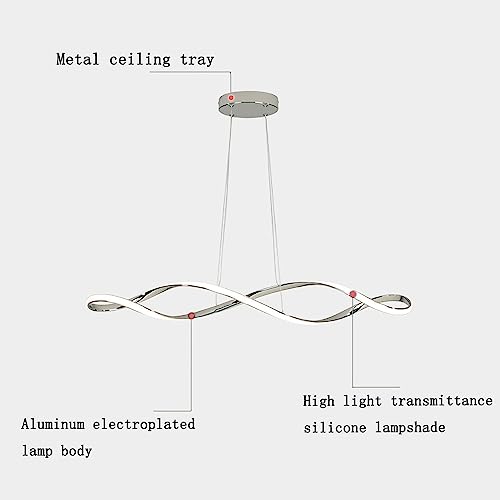 Lámpara colgante en espiral de 45W regulable con mando a distancia para comedor LWX 7